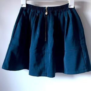 Dark Blue-Green Mini Skirt